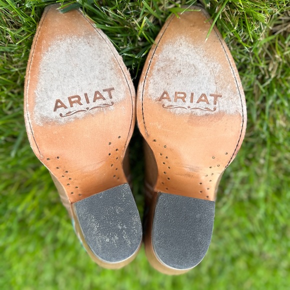 Ariat Women’s Western Cowboy Ankle Boots Booties Turquoise Brown Leather Size 9B - Picture 5 of 11